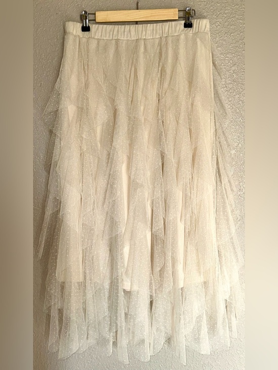 Altar'd State Dresses & Skirts - Altar’d State Tulle/Ruffled Skirt with cream colored Swiss Dot Mesh